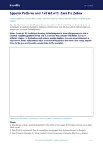 Free Halloween Art Drawing Sheet | Grade 3 | Art | BookFlik