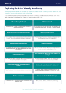 Free Kandinsky Flashcards | Grade 3 | Art | BookFlik