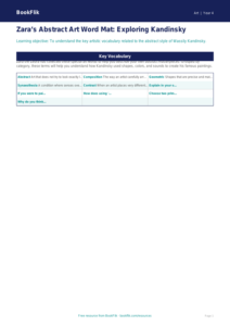 Free Kandinsky Word Mat | Grade 3 | Art | BookFlik