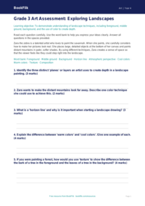 Free Landscapes Assessment | Grade 3 | Art | BookFlik