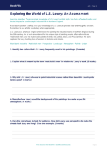 Free Lowry Assessment | Grade 3 | Art | BookFlik