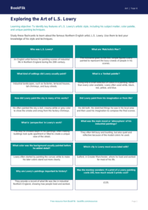 Free Lowry Flashcards | Grade 3 | Art | BookFlik