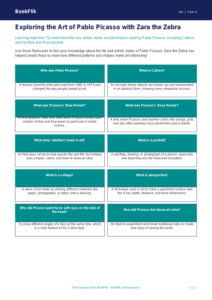 Free Picasso Flashcards | Grade 3 | Art | BookFlik
