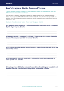 Free Sculpture Activity Sheet | Grade 3 | Art | BookFlik