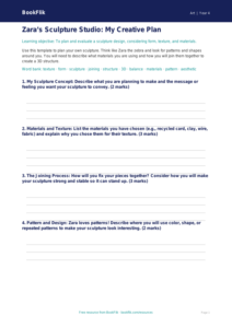 Free Sculpture Template | Grade 3 | Art | BookFlik