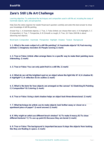 Free Still Life Quiz | Grade 3 | Art | BookFlik