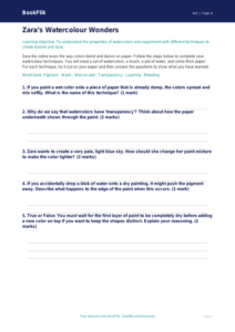 Free Watercolour Activity Sheet | Grade 3 | Art | BookFlik