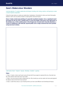 Free Watercolour Drawing Sheet | Grade 3 | Art | BookFlik