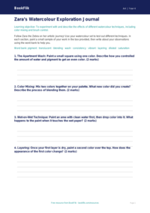 Free Watercolour Template | Grade 3 | Art | BookFlik