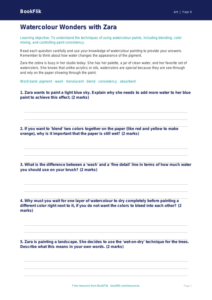 Free Watercolour Worksheet | Grade 3 | Art | BookFlik