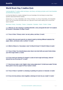 Free World Book Day Art Quiz | Grade 3 | Art | BookFlik