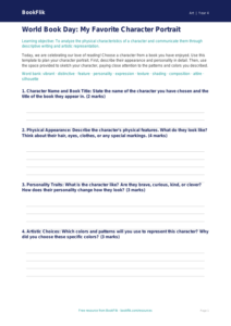Free World Book Day Art Template | Grade 3 | Art | BookFlik