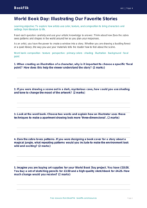 Free World Book Day Art Worksheet | Grade 3 | Art | BookFlik