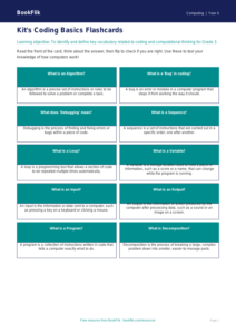 Free Coding Flashcards for Grade 3 | BookFlik Computing Lesson