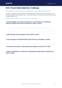 Free Data Handling Activity Sheet for Grade 3 Computing | BookFlik