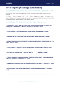 Free Data Handling Quiz | Grade 3 | Computing | BookFlik