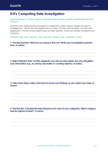Free Data Handling Template for Grade 3 Students | BookFlik