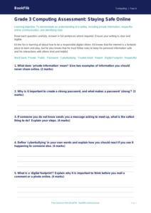 Free E Safety Assessment for Grade 3 Students | BookFlik