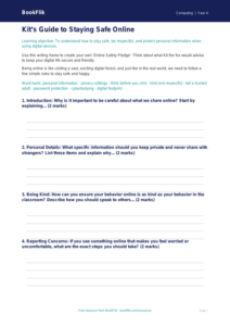 Free E Safety Writing Frame for Grade 3 | Computing | BookFlik