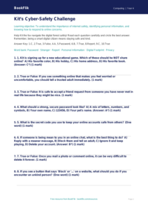 Free Internet Safety Quiz | Grade 3 | Computing | BookFlik
