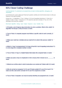 Free Programming Quiz for Grade 3 Students | BookFlik