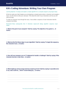 Free Programming Writing Frame | Grade 3 | Computing | BookFlik