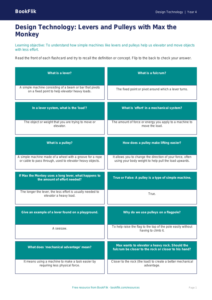 Free Levers And Pulleys Flashcards | Grade 3 | Design Technology | BookFlik