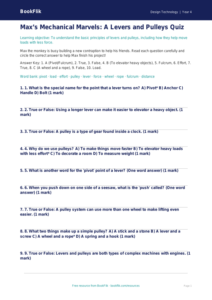 Free Levers And Pulleys Quiz | Grade 3 | Design Technology | BookFlik