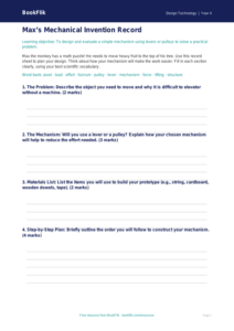 Free Levers And Pulleys Template | Grade 3 | Design Technology | BookFlik