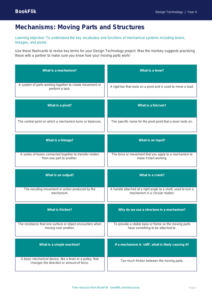 Free Mechanisms Flashcards for Grade 3 Design Technology | BookFlik