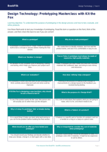 Design Technology prototyping flashcards grade 3 core