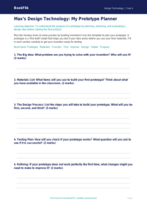 Free Grade 3 Prototyping Template | US Common Core Design Technology