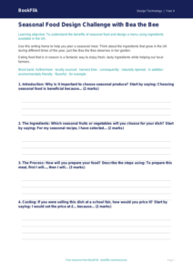 Free Seasonal Food Writing Frame | Grade 3 | Design Technology | BookFlik