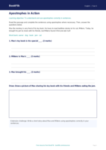 Free Apostrophes Track Sheet for Grade 3 ELA | BookFlik