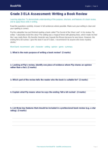 Free Book Review Assessment | Grade 3 | ELA | BookFlik
