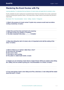 Free Book Review Worksheet | Grade 3 | ELA | BookFlik