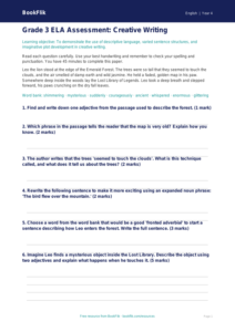 Free Grade 3 Creative Writing Assessment | BookFlik ELA Resources
