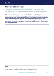 Free Creative Writing Colouring Page | Grade 3 | ELA | BookFlik