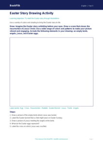 Free Easter Story Drawing Sheet | Grade 3 | ELA | BookFlik
