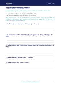 Free Easter Story Writing Frame | Grade 3 | ELA | BookFlik