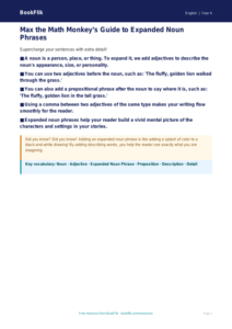Free Expanded Noun Phrases Poster | Grade 3 | ELA | BookFlik