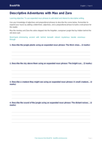 Free Expanded Noun Phrases Writing Frame | Grade 3 | ELA | BookFlik