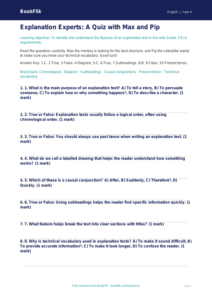 Free Explanation Texts Quiz | Grade 3 | ELA | BookFlik