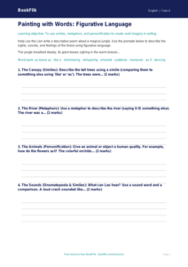 ELA figurative language writing frame grade 3 core