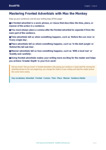 Free Fronted Adverbials Poster | Grade 3 | ELA | BookFlik