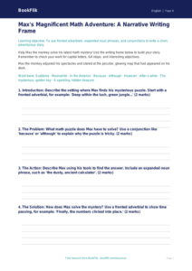 Free Grammar Writing Frame for Grade 3 ELA | BookFlik