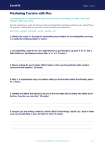 Free Handwriting Worksheet for Grade 3 ELA | BookFlik