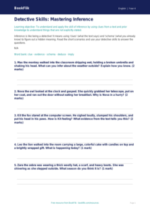 ELA inference worksheet grade 3 core