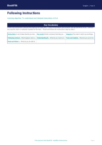 ELA instructions word mat grade 3 core