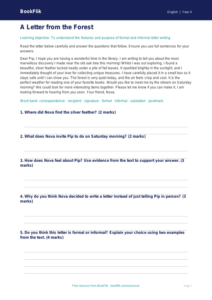 Free Letter Writing Comprehension | Grade 3 | ELA | BookFlik